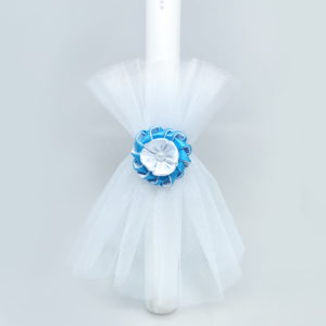 azure light svijeća za krštenje s plavim ukrasom