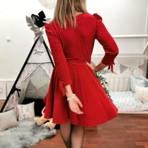 odrasla velvet haljina crvene boje