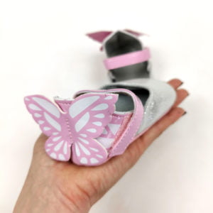 srebrn leptir cipelice za bebe