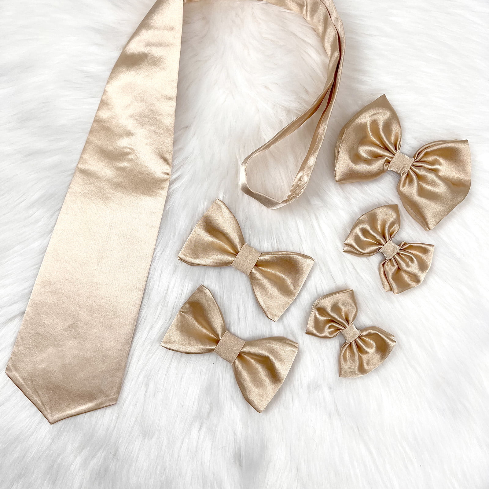 family zlatni set kravata, šnalica, mašna i leptir mašna
