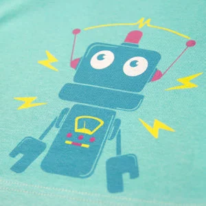 Robot print na zelenoj majici za bebe