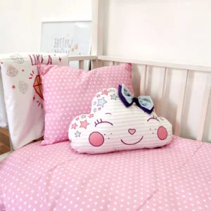 rozi jastuk i posteljina za djevojčice