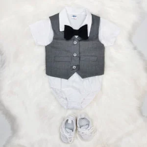 sivi prsluk ljetno odijelo za bebe