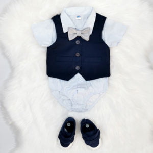 Tamno plavo odijelo za krštenje ljetno