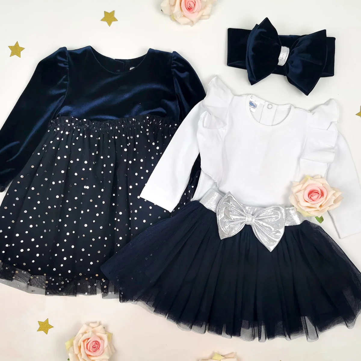 navy set za bebe i djevojčice