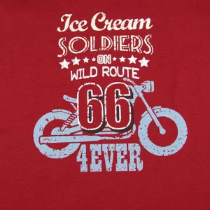 Route 66 print na majici crvenoj
