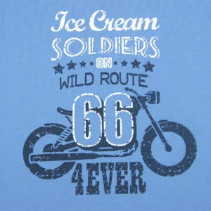 Route 66 print dječje majice plave