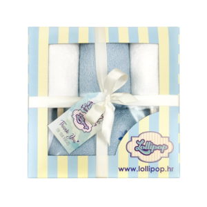 plavi poklon set za darivanje beba