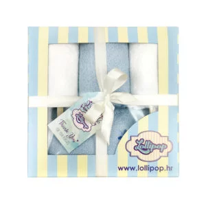 plavi poklon set za darivanje beba