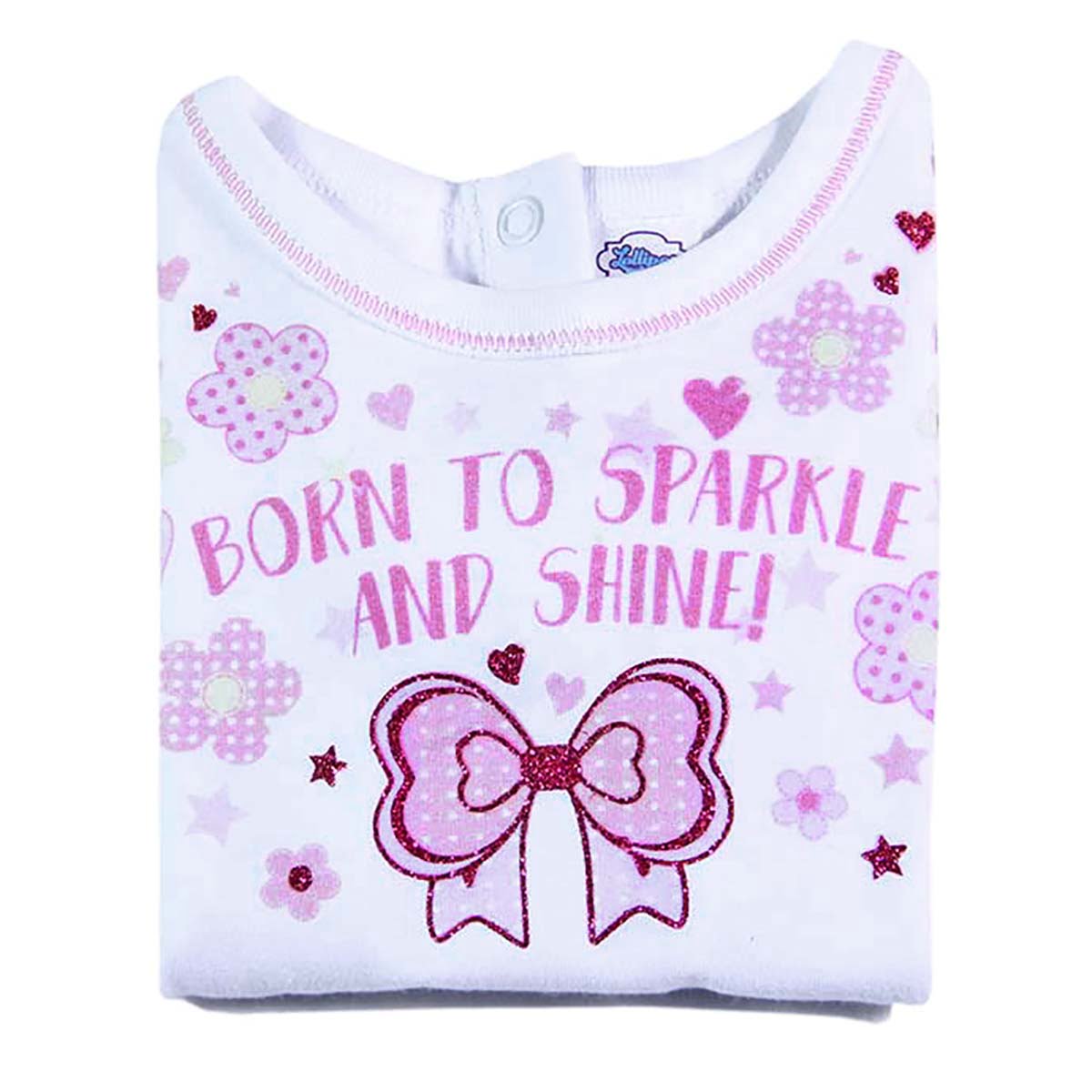 born to sparkle majica za bebe detalj