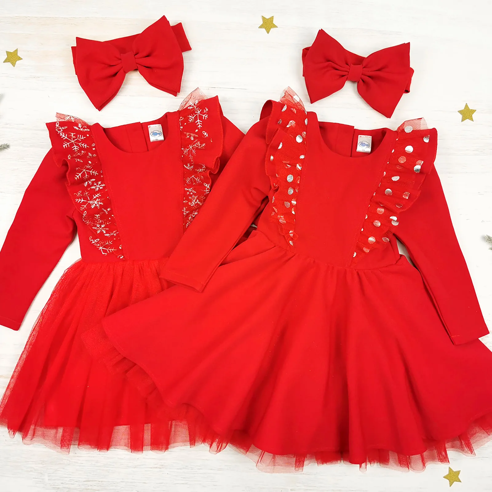crvena volan zimska haljina za djevojčice
