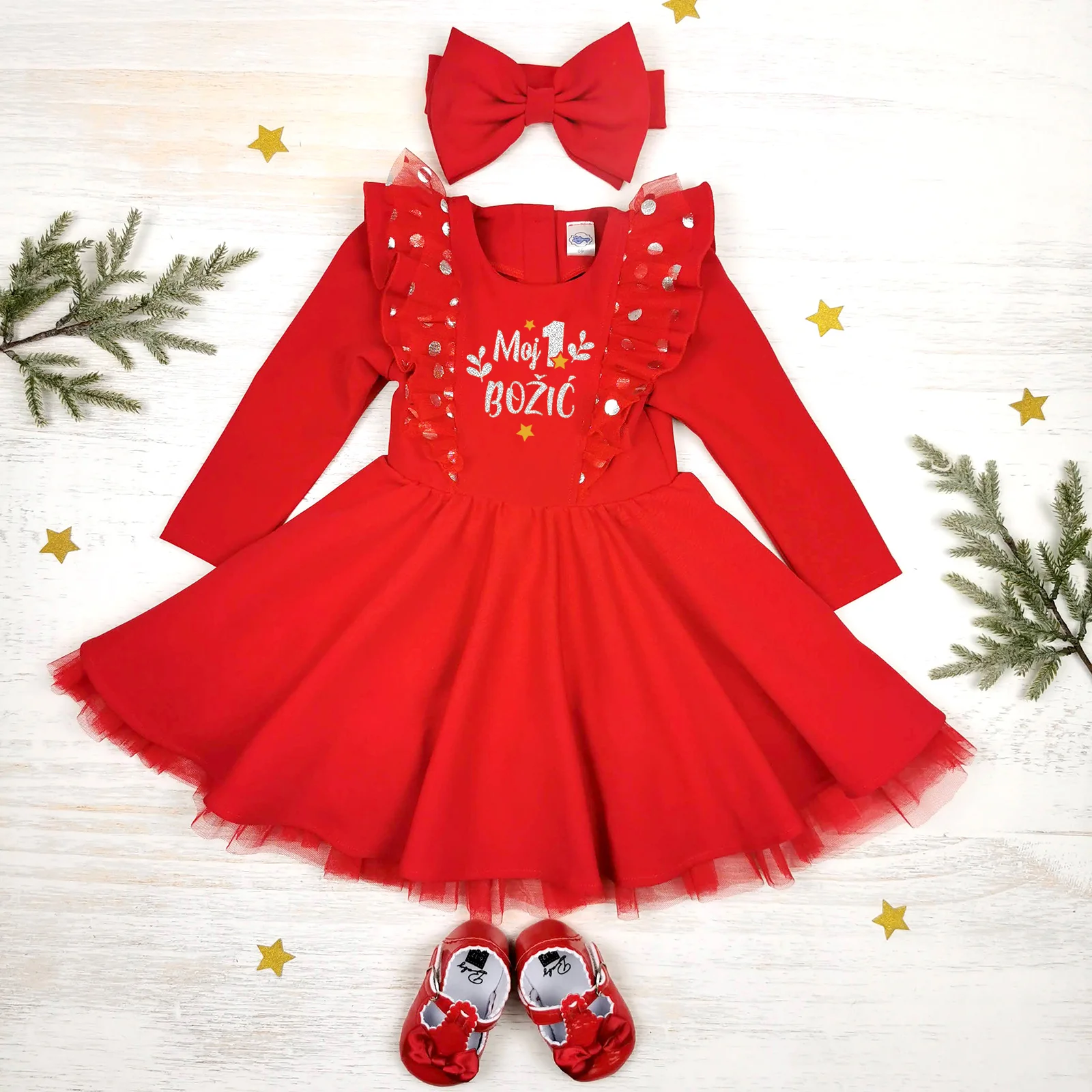 crvena haljina za prvi božić